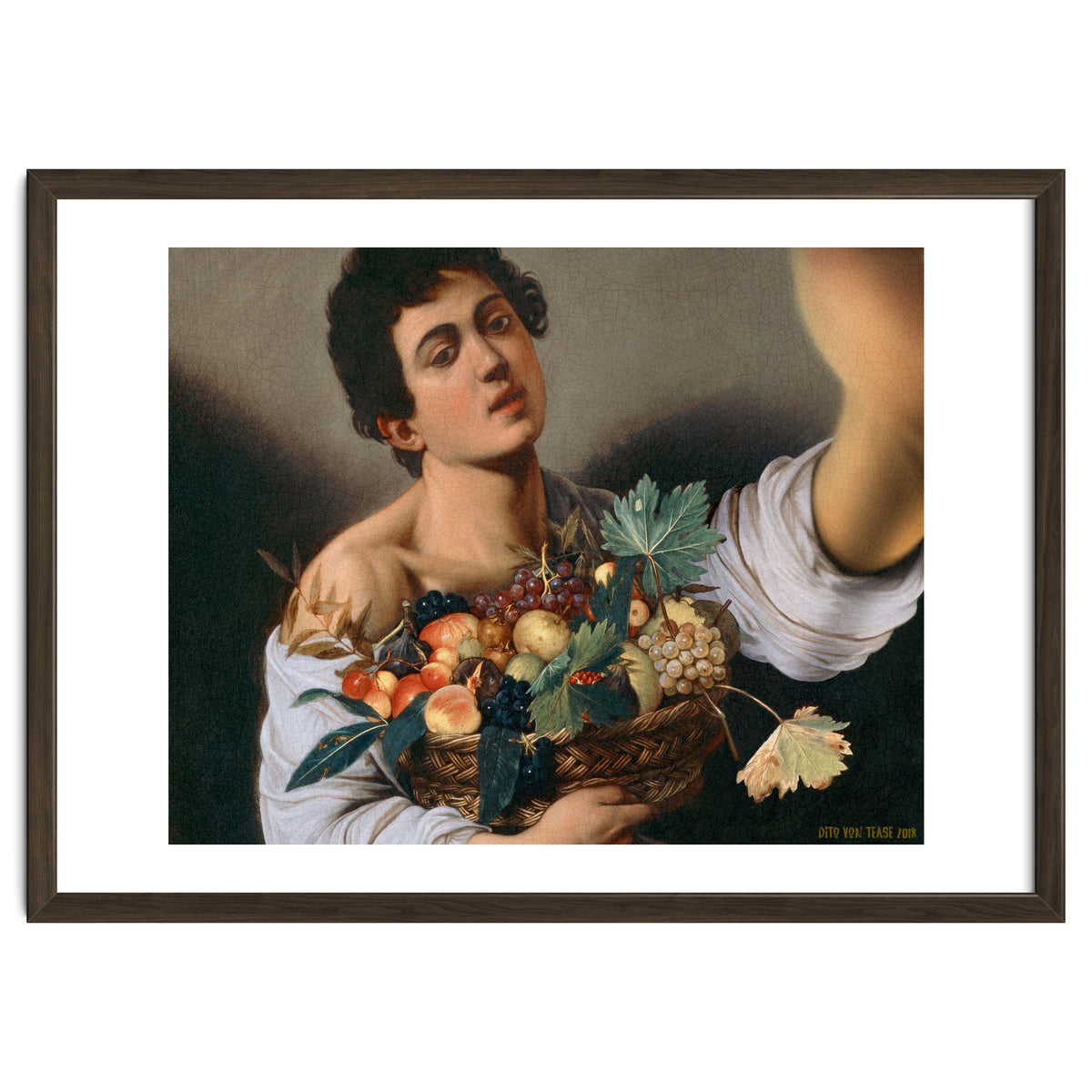 Boy With A Basket Of Fruit - Caravaggio - Selfie