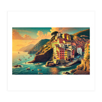 Vintage Cinque Terre Poster, Italy (Print Only)