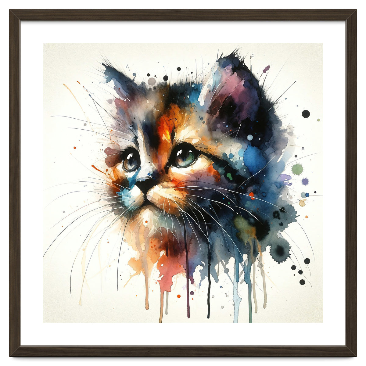 Colorful Kitten Portrait