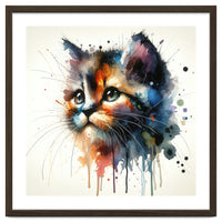 Colorful Kitten Portrait