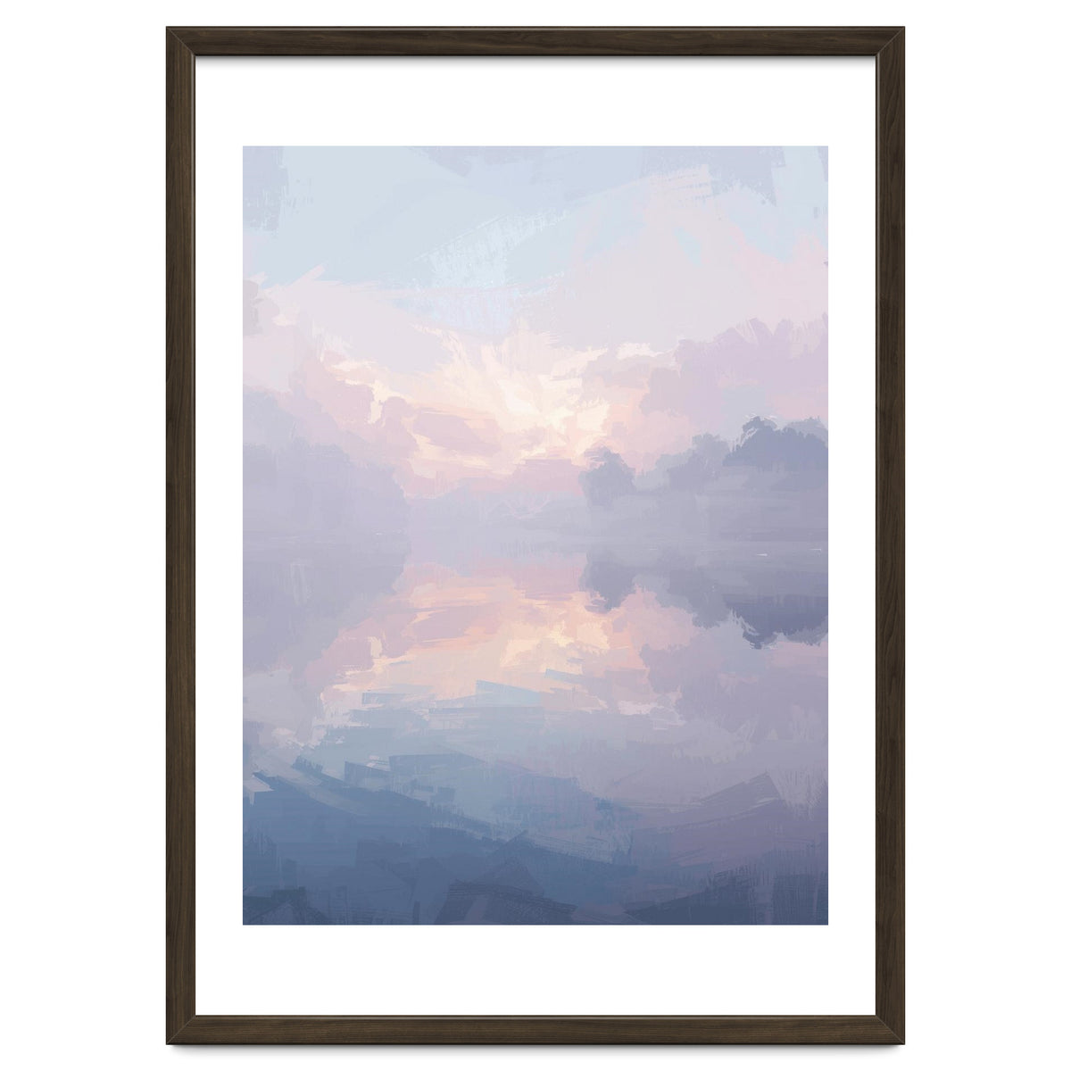 Ethereal Misty Lakeside at Dawn