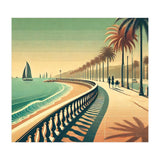 Vintage Coastal Promenade Poster (Print Only) thumbnail