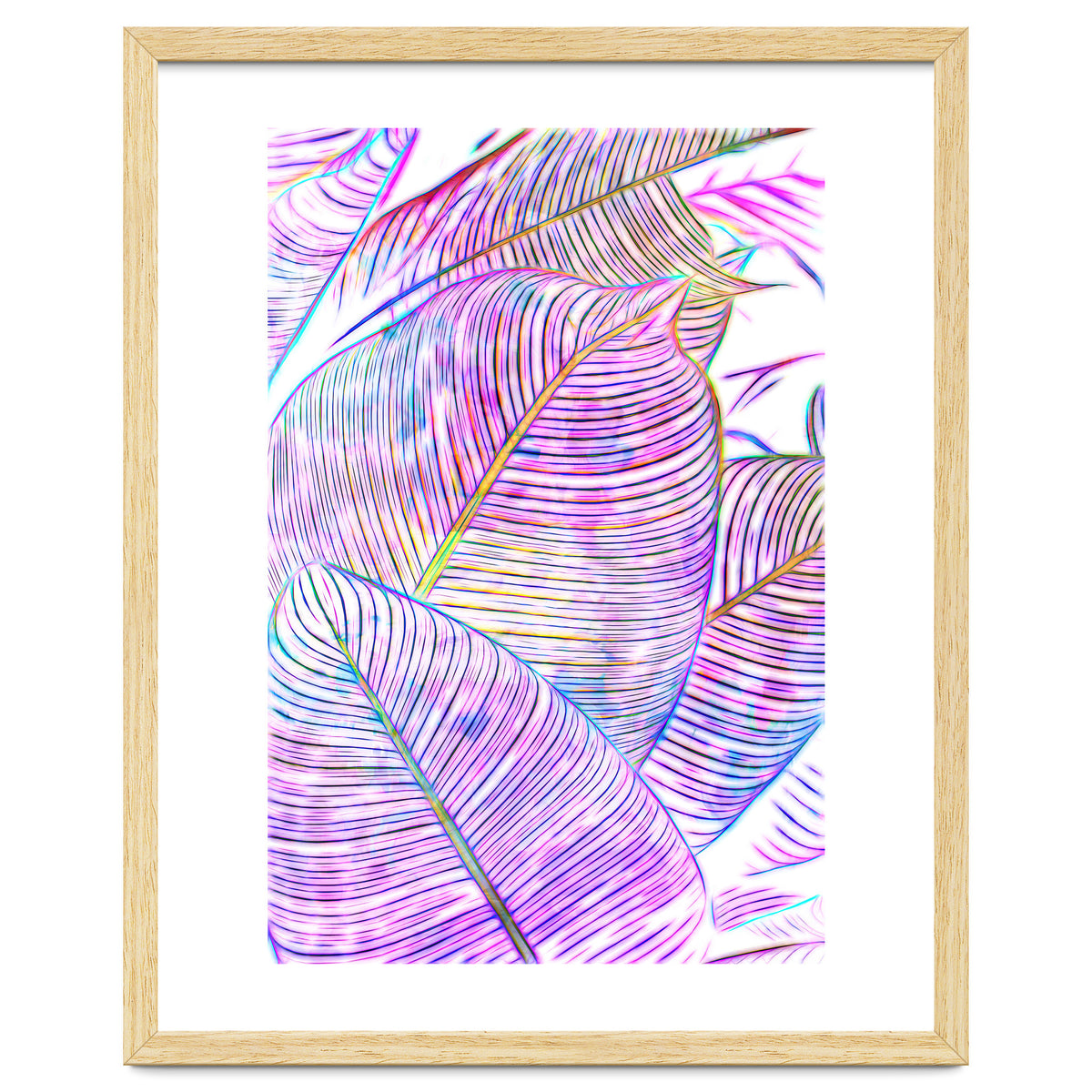 Pink Banana Leaves | Tropical Botanical Jungle | Ultraviolet Purple Nature Plants | Eclectic Forest