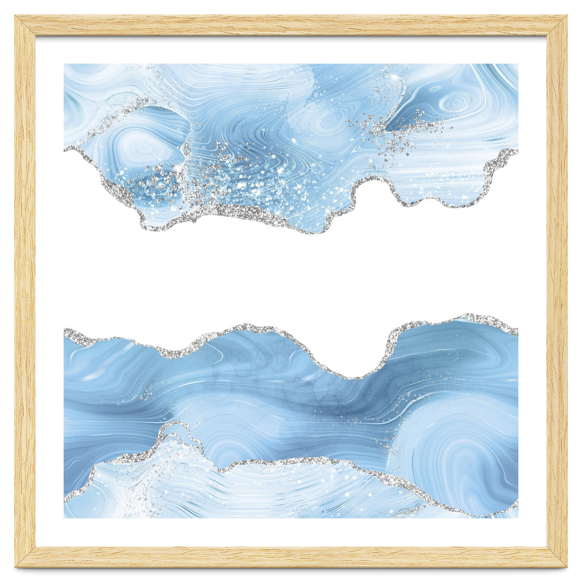 Blue & Silver Agate Glitter Texture 07