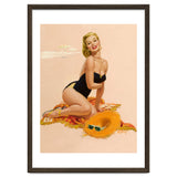 Pinup Woman Is Posing On A Beach thumbnail