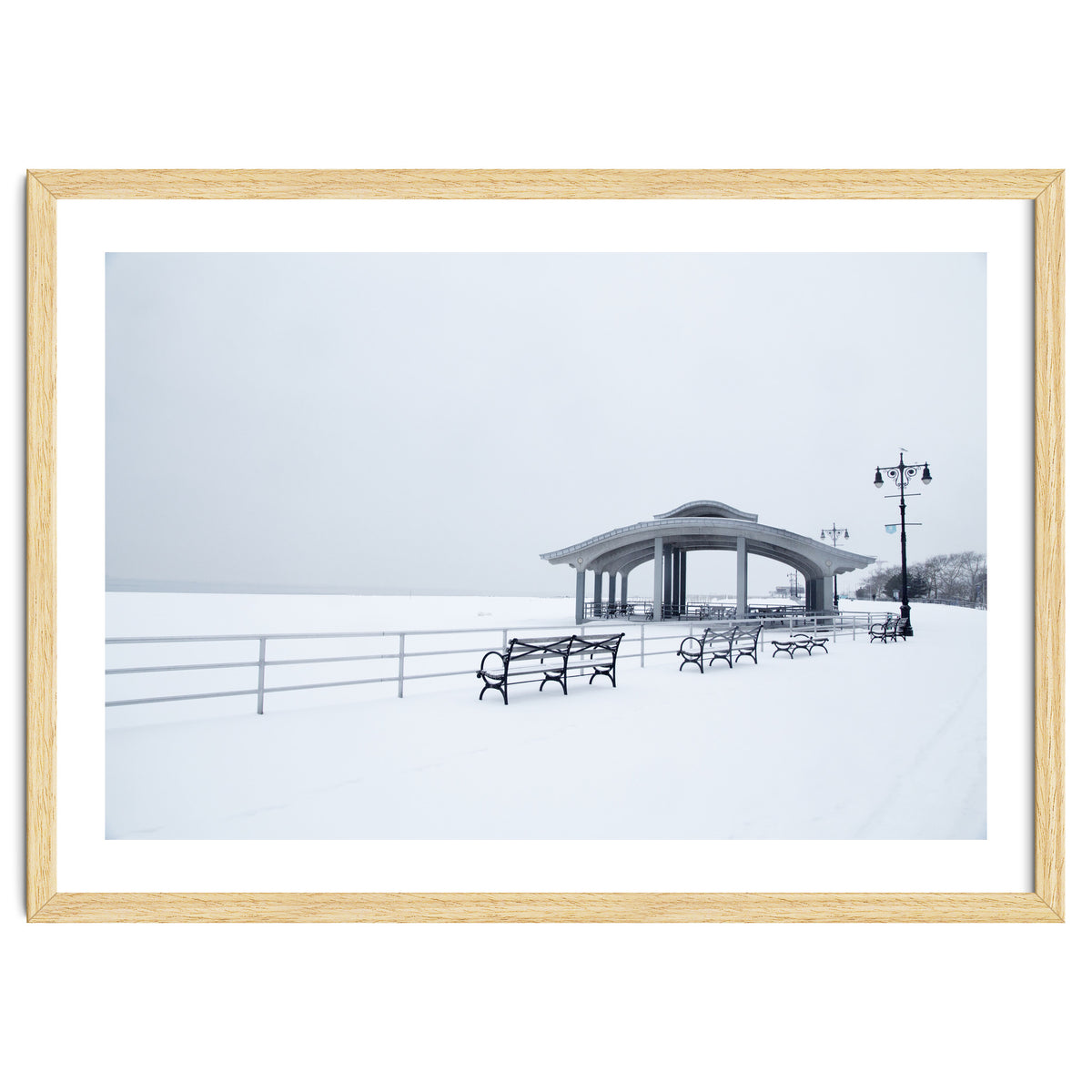 Benches in the Winter seascape