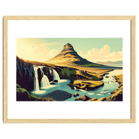 Vintage Iceland, Kirkjufell Mountain Poster