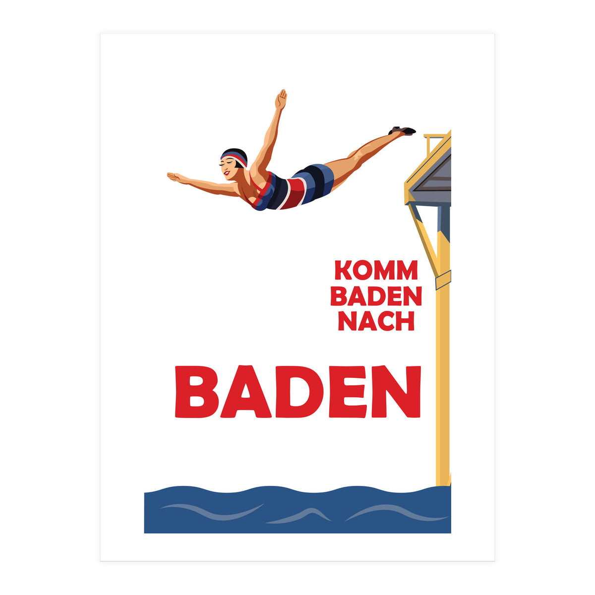 Baden Baden Swim Girl (Print Only)