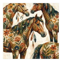 Rustic Horse Blossoms (Print Only)