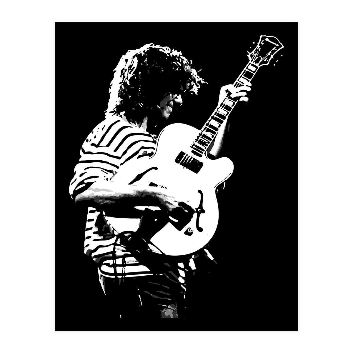 Pat Metheny American Jazz Musician in Monochrome (Print Only)