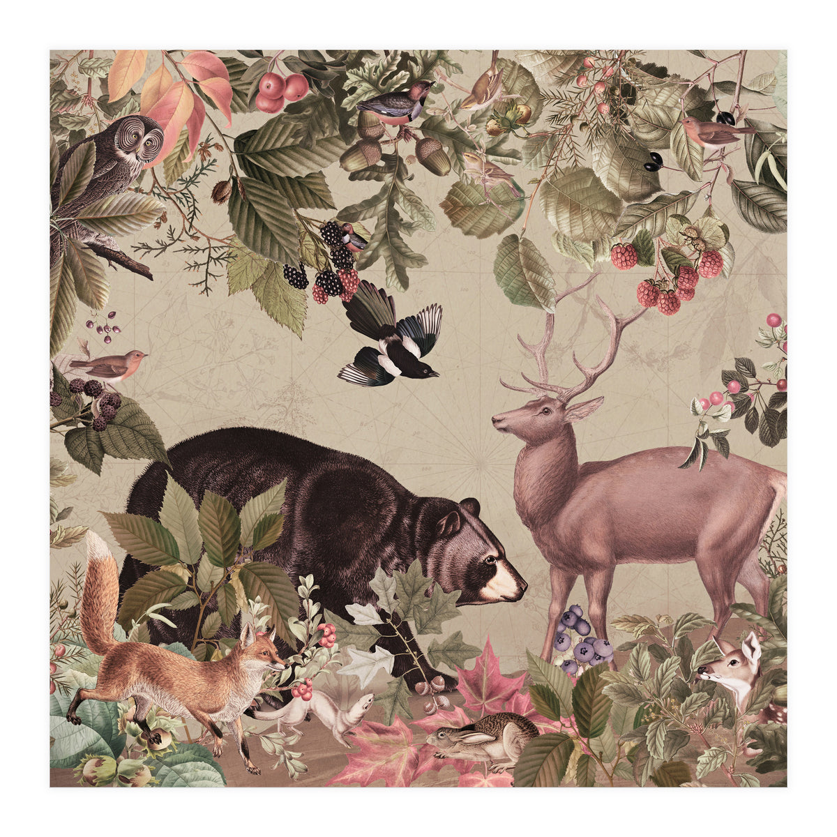 Nostalgic Autumn guardians of the forest (Print Only)