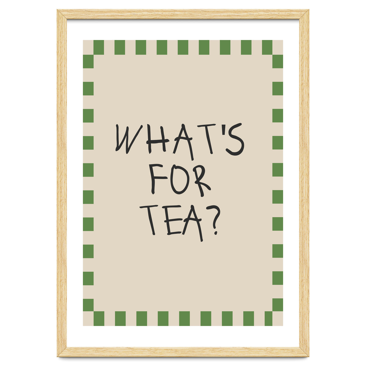 What’s For Tea, Cute Kitchen Quote Print, Playful Wall Art for Dining Spaces