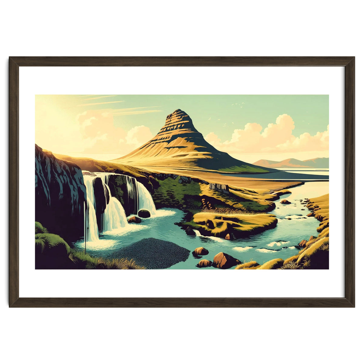 Vintage Iceland, Kirkjufell Mountain Poster