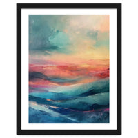 Ethereal Abstract Mountain Mist Painting