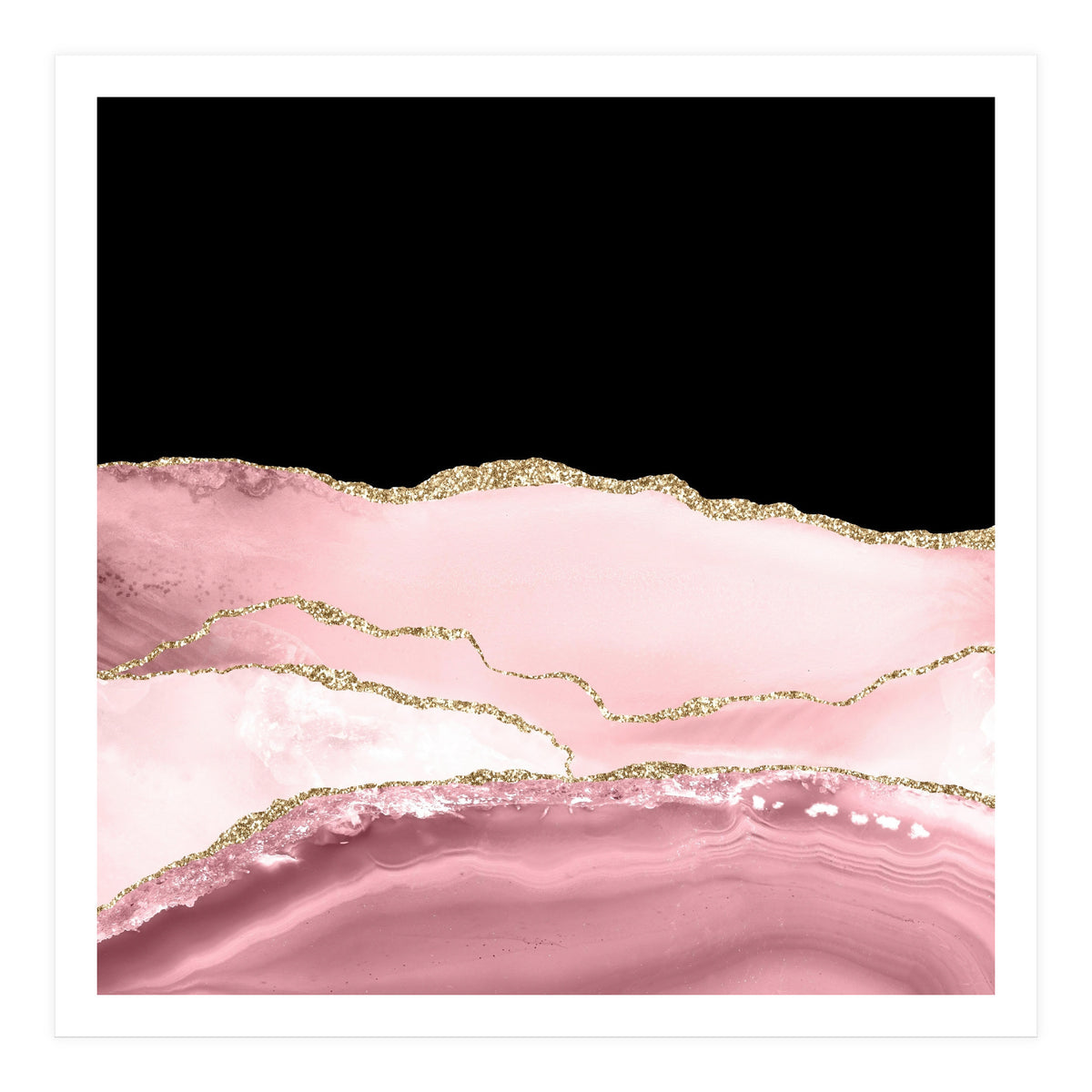 Blush & Gold Agate Texture 02 (Print Only)