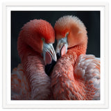 Two Flamingos Together Showing Affection thumbnail