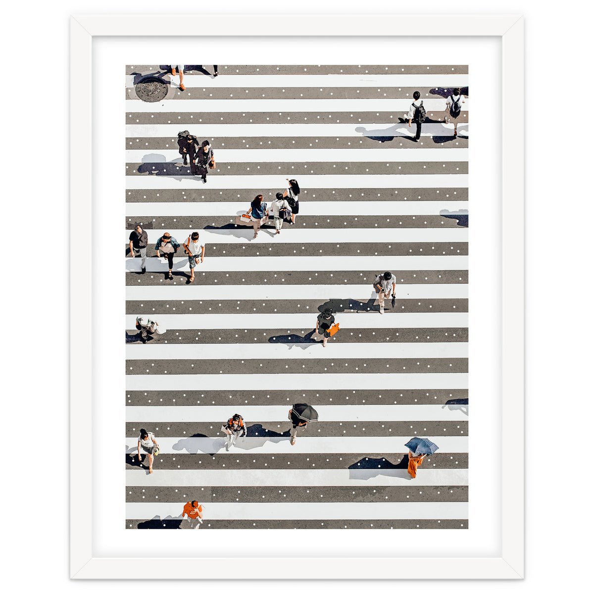 Rain Crossing | Polka Dots Zebra Crossing On The Street | Rain Eclectic Modern Graphic Design