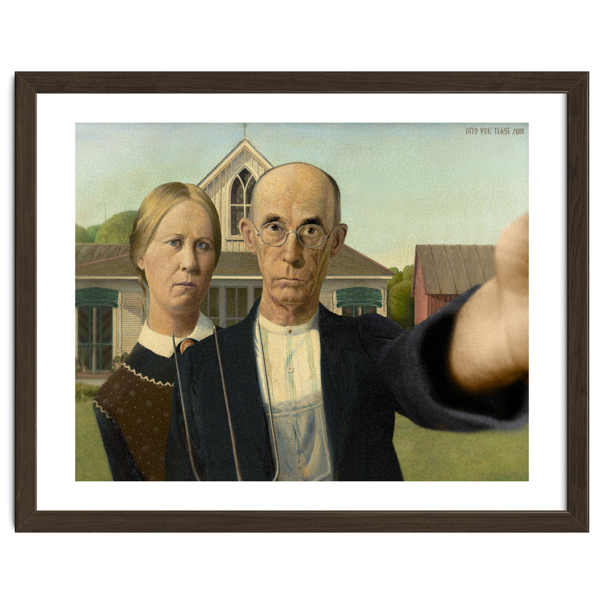 American Gothic - Grant Wood - Selfie