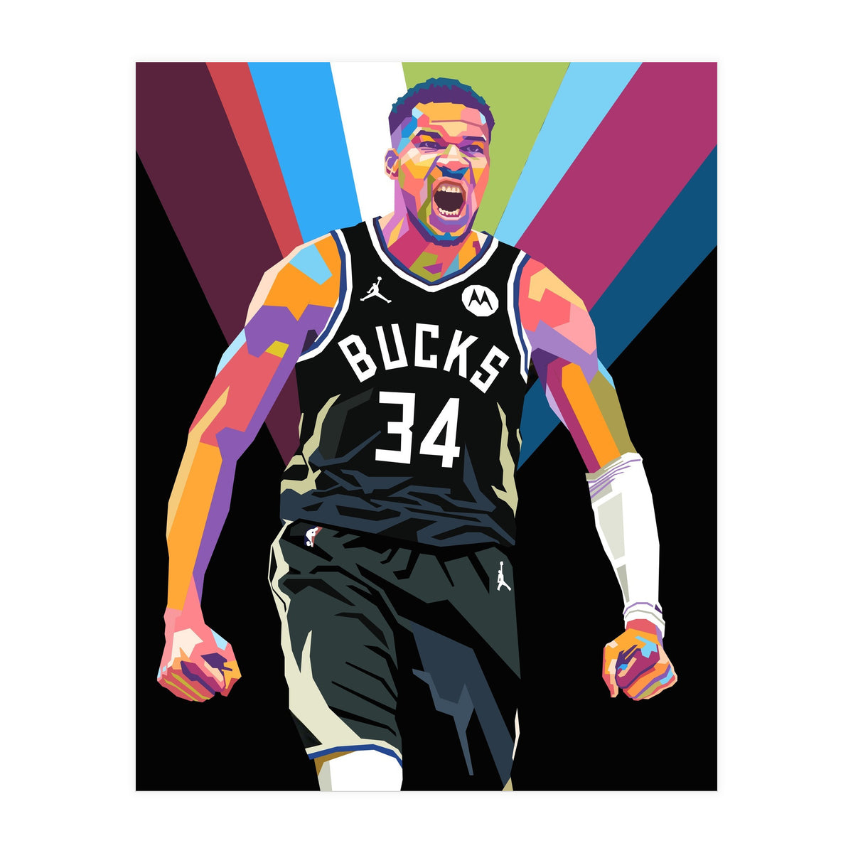 Giannis Antetokounmpo art (Print Only)