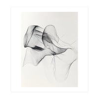 Abstract Black And White Flowing Lines Art (Print Only)