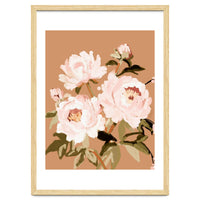 Blush Peony Painting, Floral Wall Art, Neutral Flower Print, Peony Art