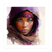 Amethyst Hood Tuareg Woman Portrait (Print Only)