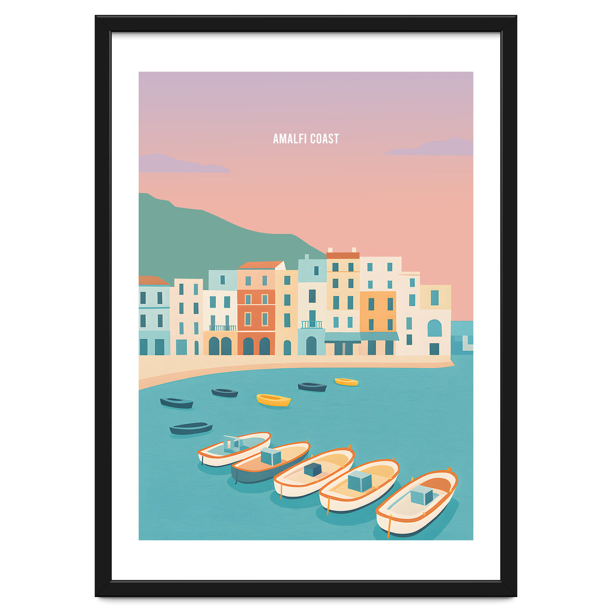 Amalfi Coast Italy Travel Postcard