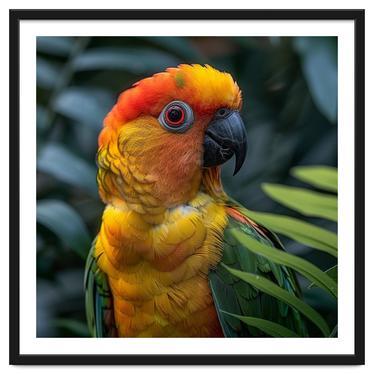 Close Up Of A Colorful Sun Conure Parrot