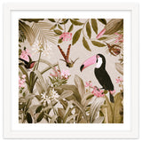 Vintage Exotic Birds Sepia Rainforest Flower Jungle thumbnail