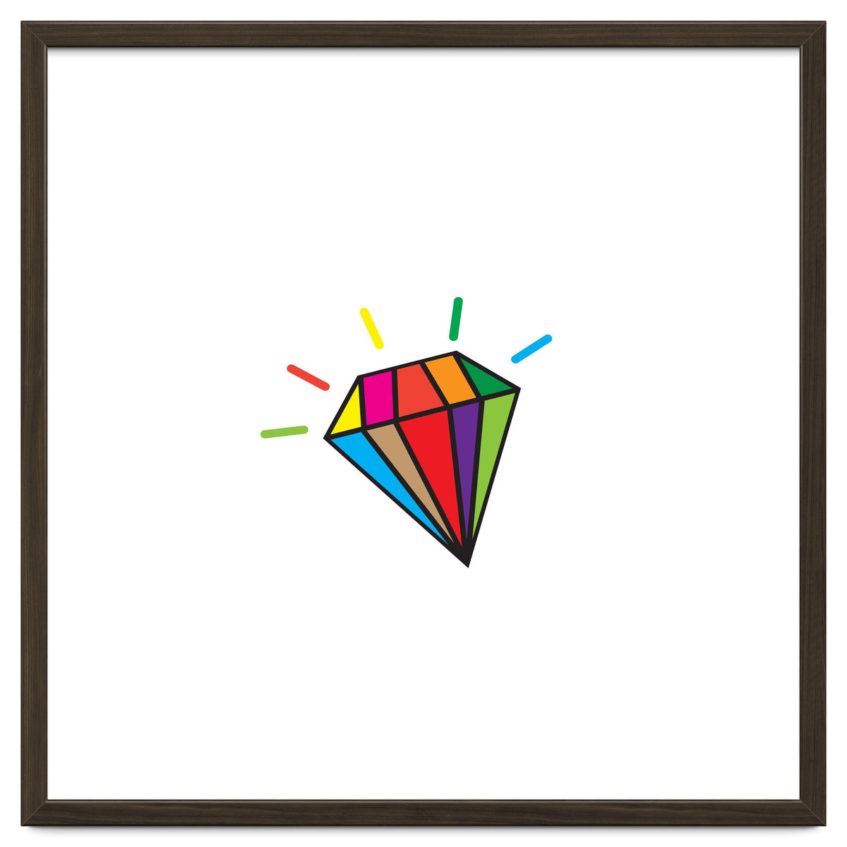 Rainbow colorful diamond