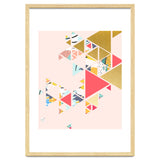 Gold Abstraction, Abstract Eclectic Colorful Geometrical, Blush Pastel Metallic Chic Graphic Design thumbnail