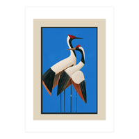 Stillness In Motion Abstract Cranes In Blue (Print Only)