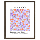 Carnations And Snowdrop January Birth Flower Floral Print thumbnail