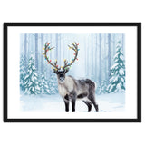 Reindeer with Christmas Lights, Deer Magical Winter Art thumbnail