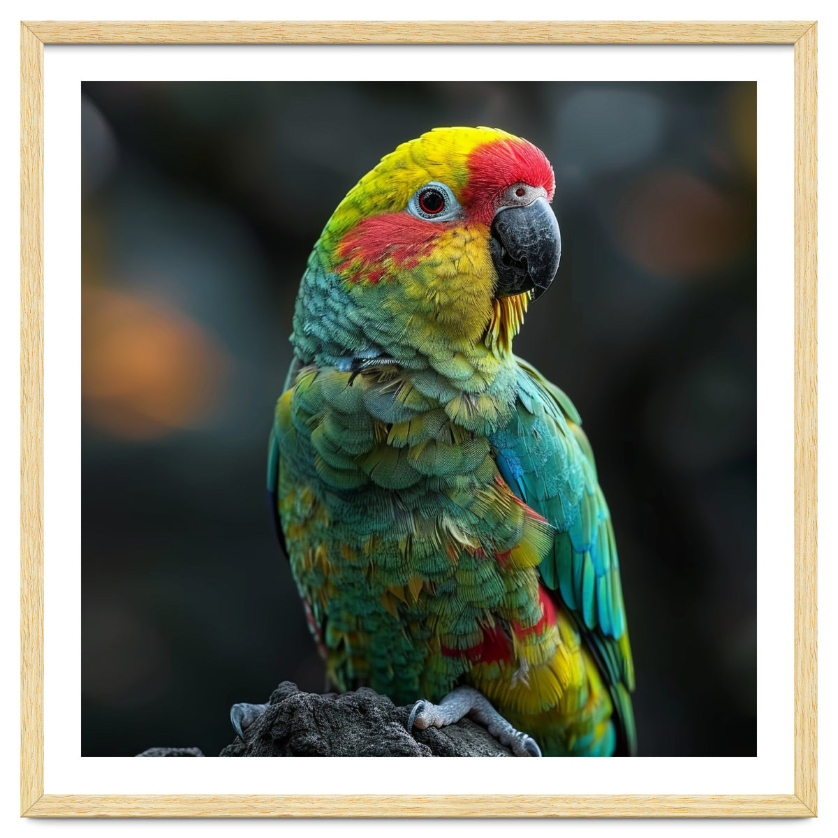 Vibrant Amazon Parrot Perched On A Branch