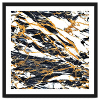 Painted Black Gold & White Marble, Luxe Exotic Eclectic Texture Pattern, Precious Stones Painting