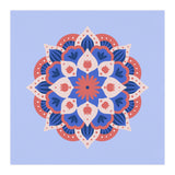 Mandala flower - blue and coral (Print Only) thumbnail