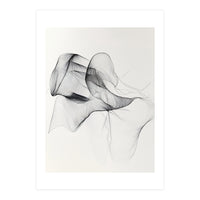 Abstract Black And White Flowing Lines Art (Print Only)