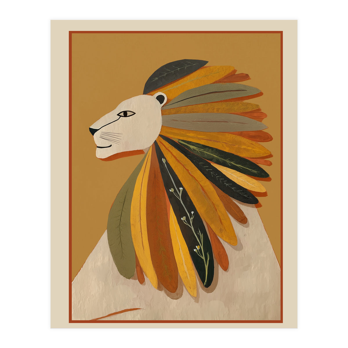 Leaf Mane Lion I (Print Only)