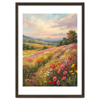 Serene Wildflower Meadow at Sunset Oil Painting