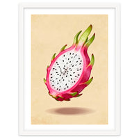 Dragonfruit, Watercolor Illustration, Tropical Pink Art