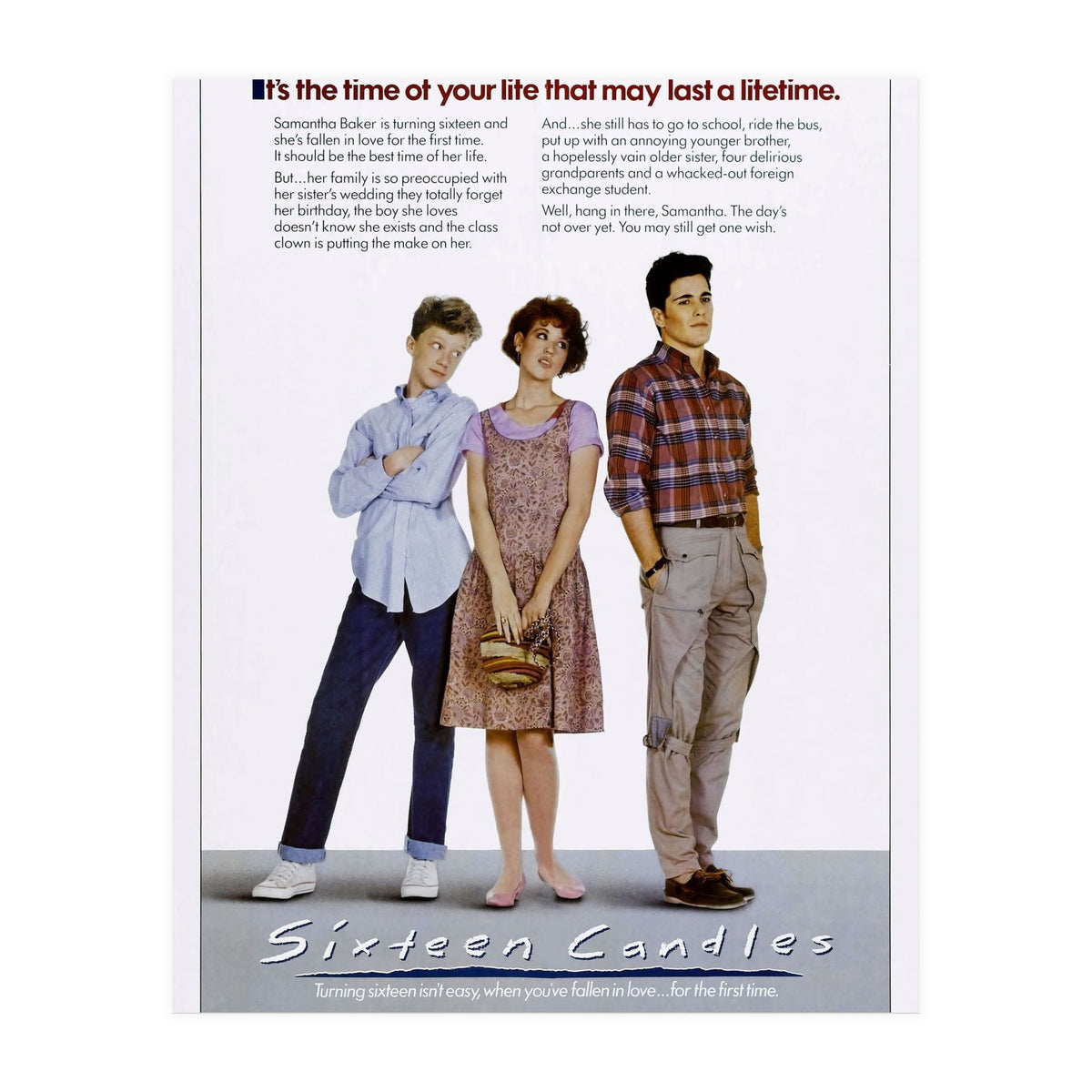 SIXTEEN CANDLES (1984), directed by JOHN HUGHES. (Print Only)