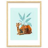 Camel Ride, Modern Bohemian Eclectic Animals, India Culture Travel Palm Desert Painting thumbnail