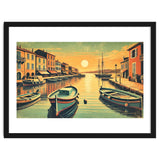 Vintage Harbor Sunset Poster thumbnail