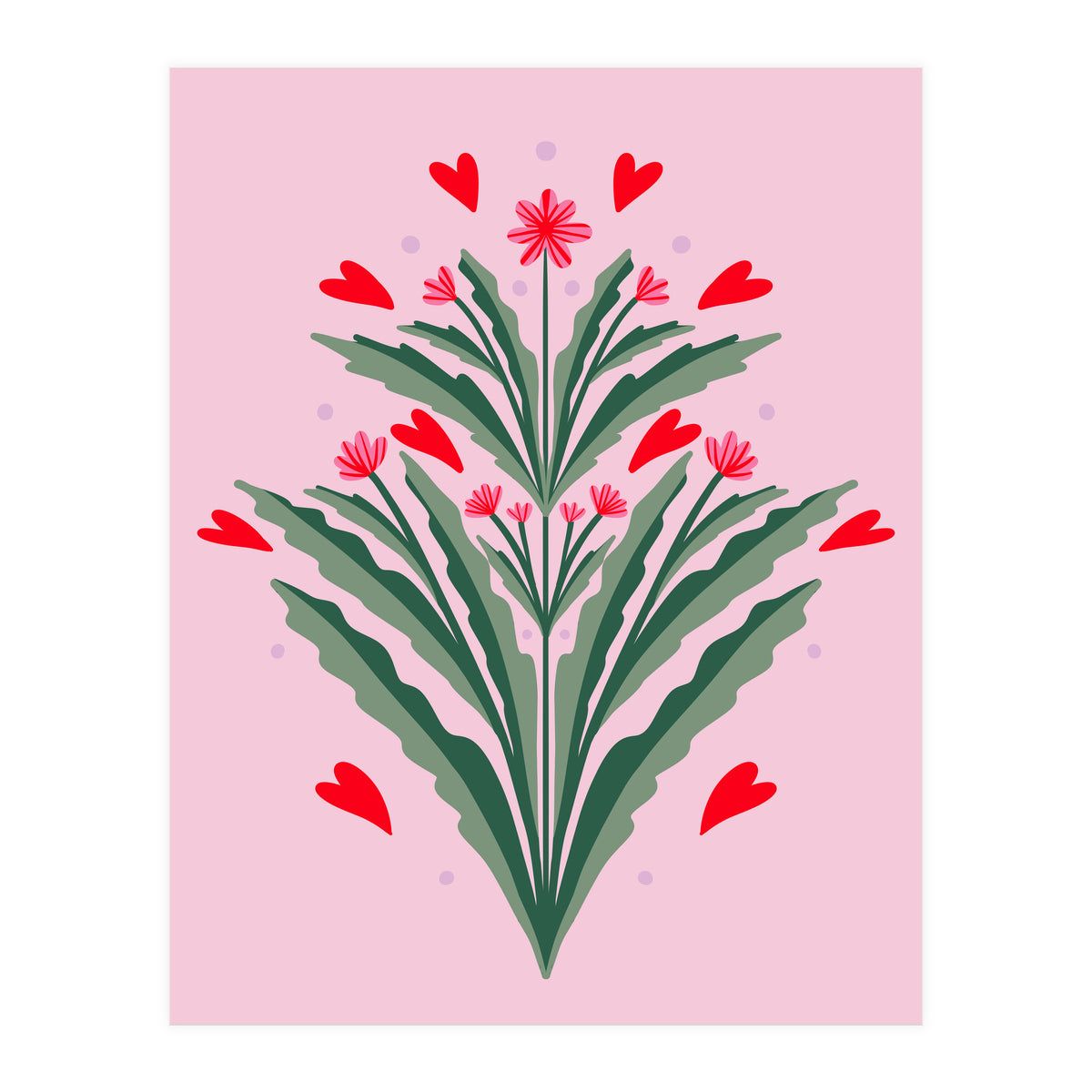 Hearts And Flowers Sum (Print Only)