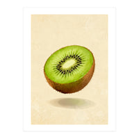 Kiwi Slice, Watercolor Fruit, Fresh Green Art (Print Only)