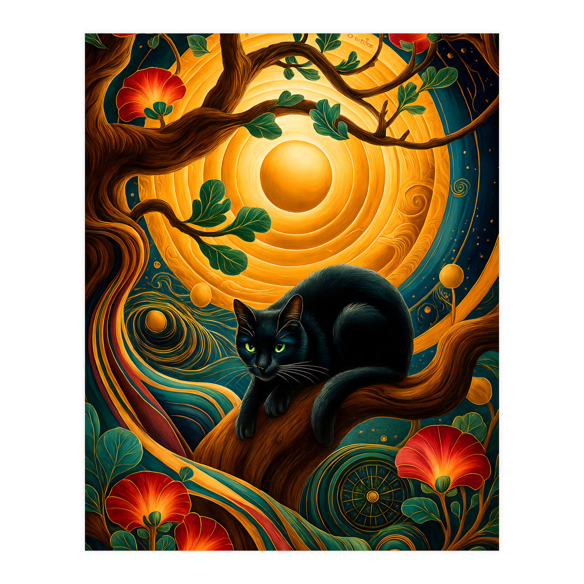 Black Cat Retro Contemporer (Print Only)