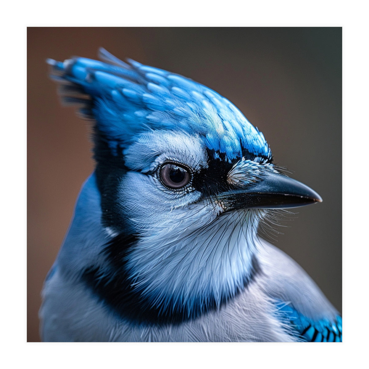 Close Up Portrait Of A Blue Jay Bird (Print Only)
