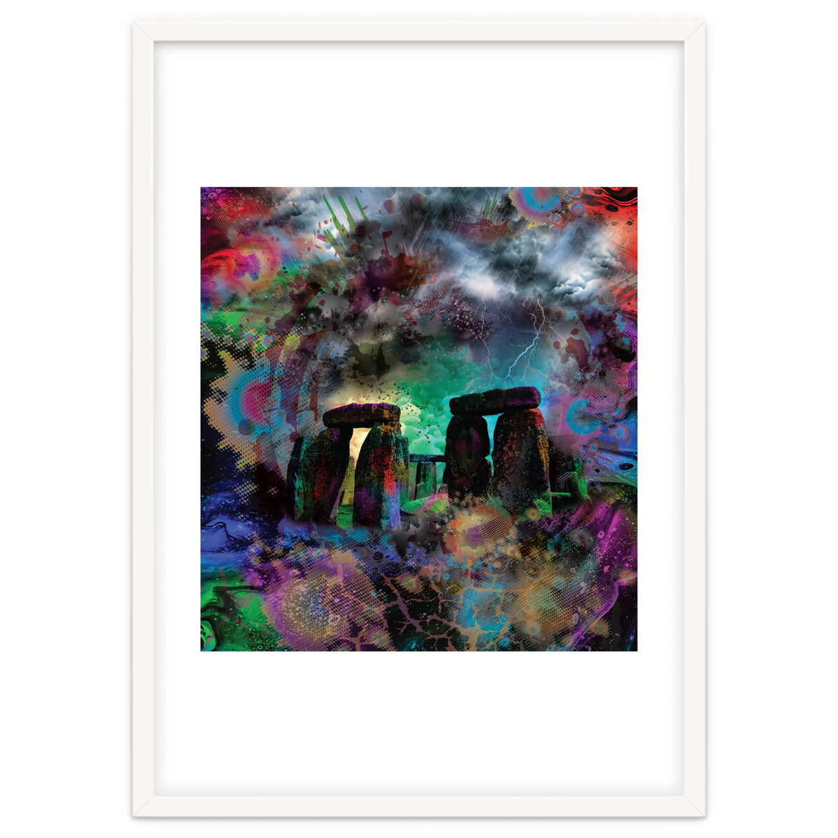 Stone Henge Vibrant Psychedelic Colors
