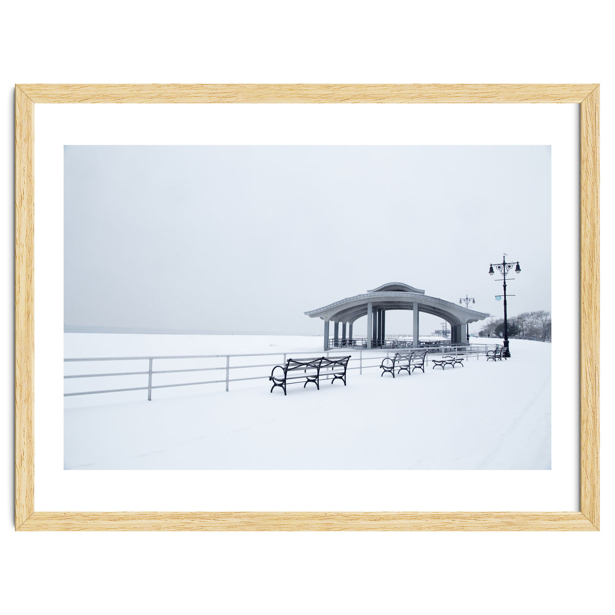 Benches in the Winter seascape
